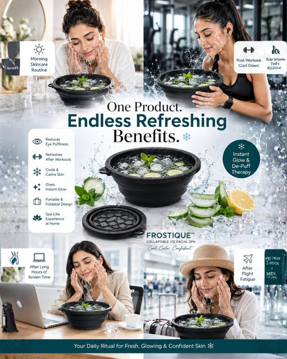 Frostique™ Collapsible Ice Facial Spa – Instant Glow & De-Puff Therapy